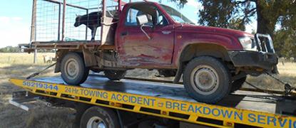 Car on tow truck